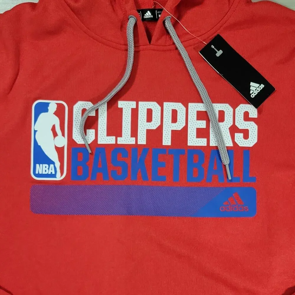 LA Clippers Sweater Men's Medium Red Pullover Hoodie Sweatshirt Long Sleeve New